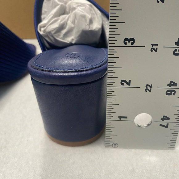 Rilista Open Toe Block Heel Knit Slip On Breathable Blue Slide Sandal Si… - Picture 7 of 12